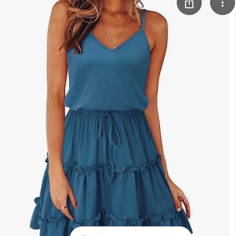 Chic Light Blue Ruffle Dress - Picture 3 of 3